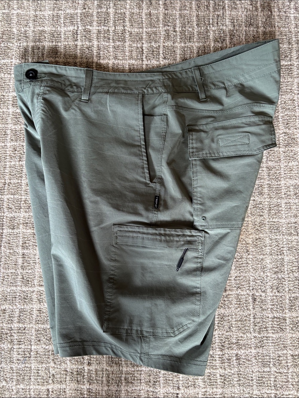 O'Neill Crossover Hybrid Shorts Mens 34 Olive Green Quick Dry Stretch - Picture 9 of 9